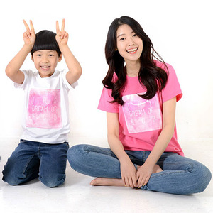 어린이단체티 - DREAM (흰색/핑크색) 어린이티셔츠 