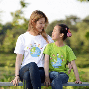 어린이단체티 - PEACE MAKER (흰색/연두색) 어린이티셔츠 
