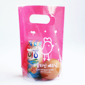 부활 비닐가방19(핑크)-병아리