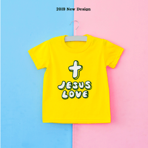 지저스러브 옐로우 - 어린이주일 어린이날선물 여름성경학교 티셔츠 교회단체티